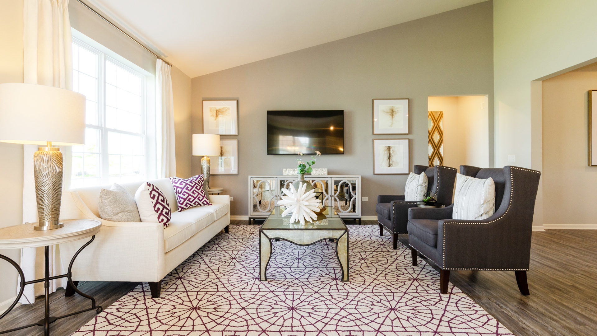 Shown with vaulted ceiling